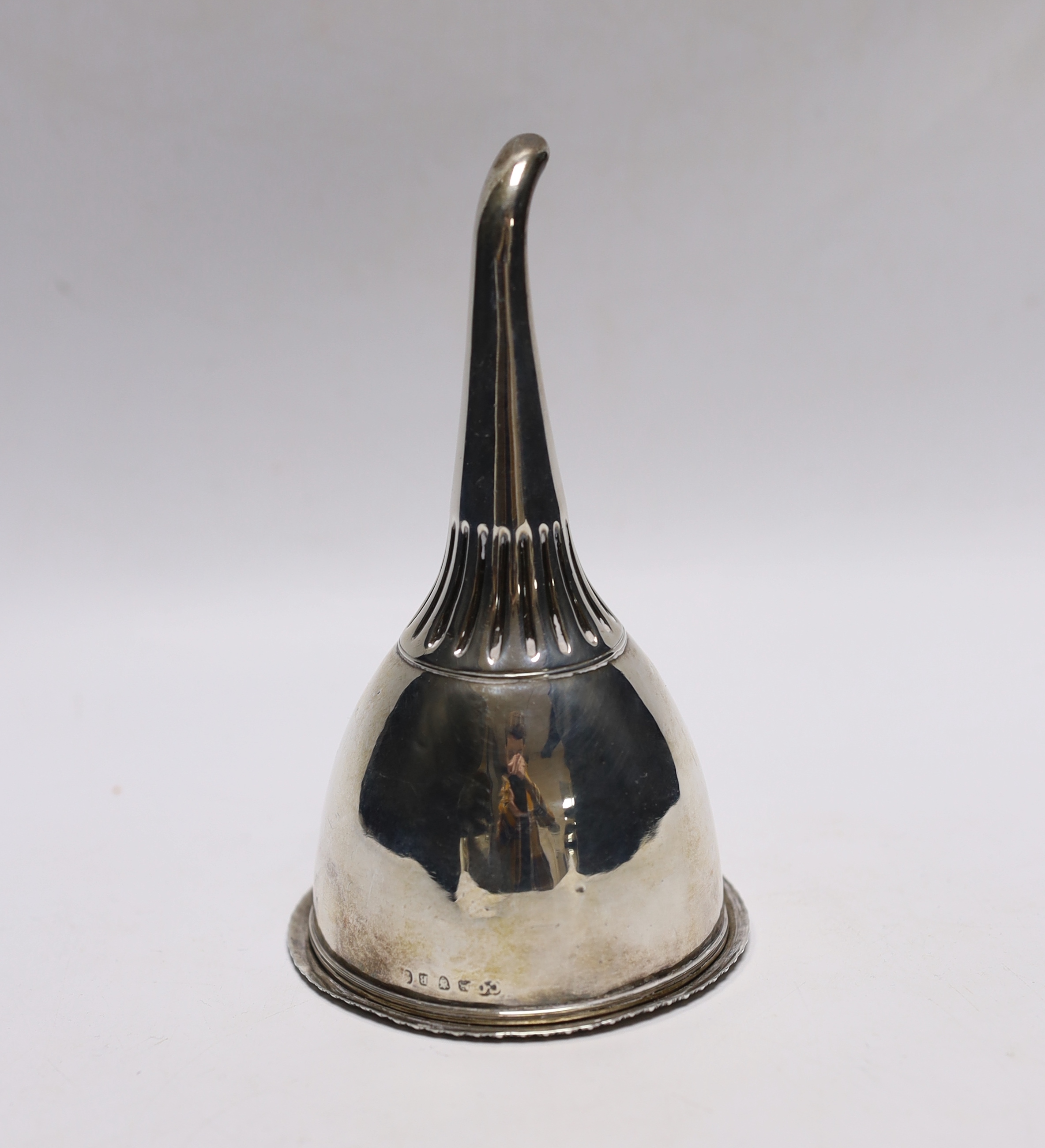 A George III silver wine funnel, no muslin ring, Charles Chesterman II?, London, 1797, 15.2cm.